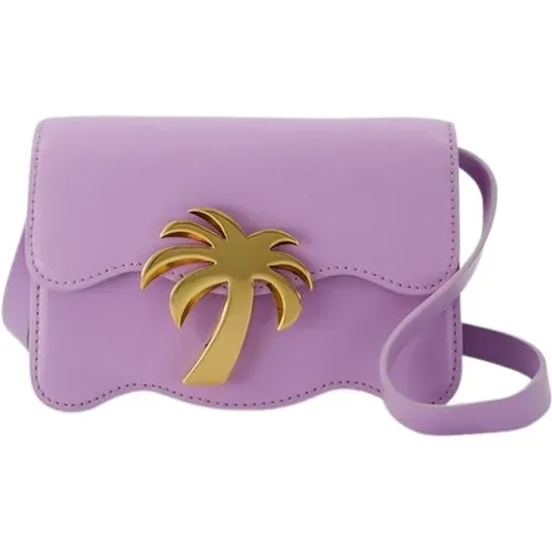 Lilac and Gold Leather Cross Body Bag , female, Sizes: ONE SIZE - Palm Angels - Modalova