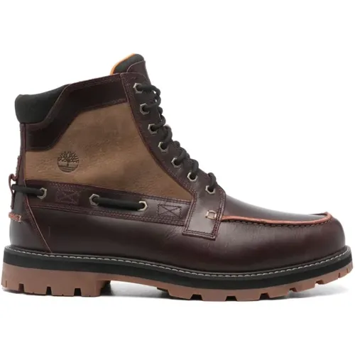 Bordeaux Leder Stiefel mit Paneelen , Herren, Größe: 44 EU - Timberland - Modalova