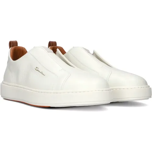 Weiße Sneakers , Herren, Größe: 42 1/2 EU - Santoni - Modalova