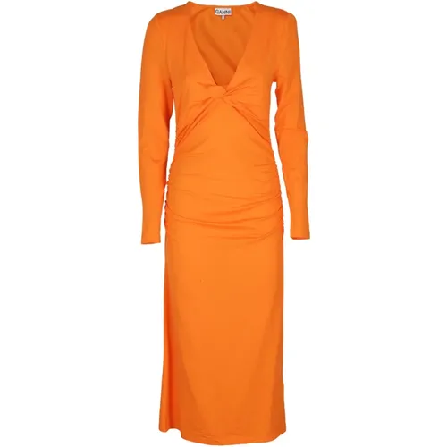 Elegantes Midi-Kleid für Frauen , Damen, Größe: S - Ganni - Modalova