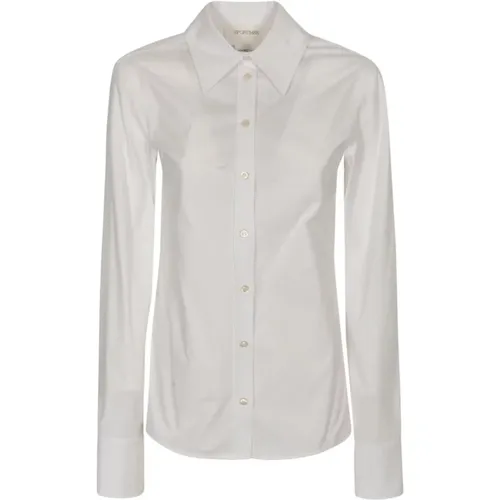 Weiße Baumwoll-Popeline Klassische Bluse , Damen, Größe: 2XS - SPORTMAX - Modalova