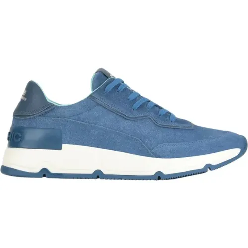 Blaue Wildleder Leder Herren Sneaker , Herren, Größe: 39 EU - Panchic - Modalova