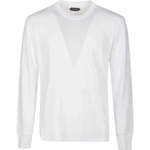 Klassisches Weißes Langarm T-Shirt - Tom Ford - Modalova