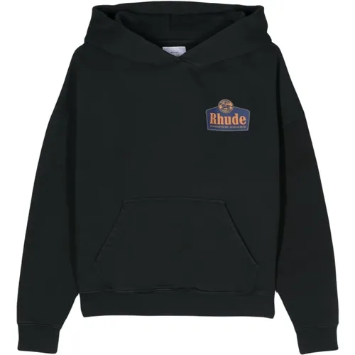 Logo-print cotton hoodie , male, Sizes: L - Rhude - Modalova