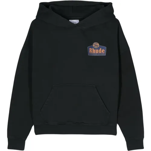 Logo-print cotton hoodie , male, Sizes: S, L, M - Rhude - Modalova