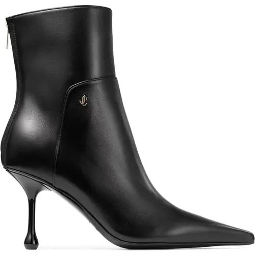 Leather Ankle Boots with Metal Detail , female, Sizes: 6 UK, 4 UK, 5 UK, 6 1/2 UK, 3 UK - Jimmy Choo - Modalova