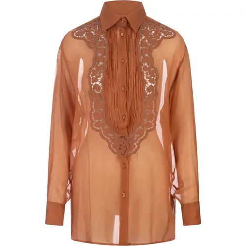 Silk Lace Shirt , female, Sizes: S, XS - Ermanno Scervino - Modalova