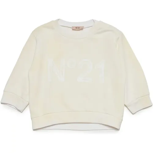 Rundhalsausschnitt-Sweatshirt mit Markenpinselstrich-Effekt - N21 - Modalova