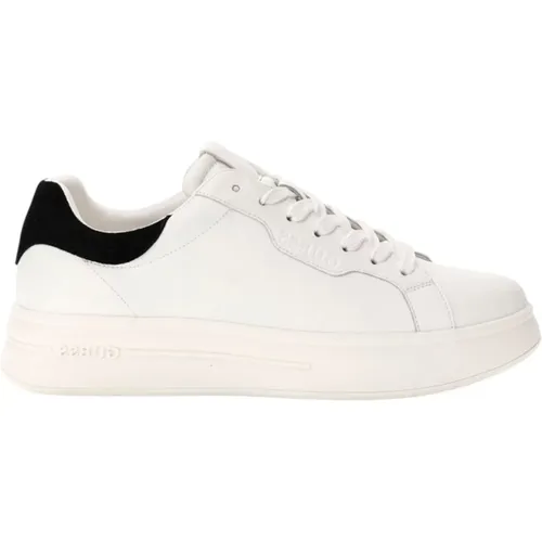 Weiße sportliche Ledersneakers , Herren, Größe: 45 EU - Guess - Modalova