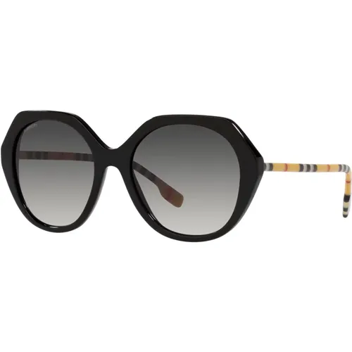 Black/Grey Shaded Sunglasses , female, Sizes: 55 MM - Burberry - Modalova
