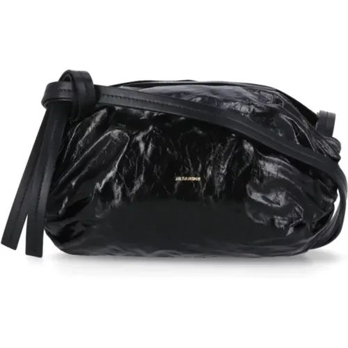 Leather Shoulder Bag with Logo , female, Sizes: ONE SIZE - Jil Sander - Modalova