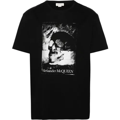 T-shirts and Polos with Logo and Skull Print , male, Sizes: L, S - alexander mcqueen - Modalova