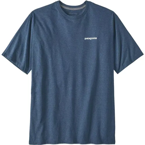 Umweltfreundliches Logo T-Shirt Utility Blau , Herren, Größe: L - Patagonia - Modalova