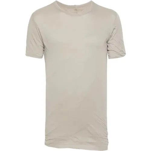 Graues Doppelschichtiges Baumwoll-T-Shirt,Oversize T-Shirt aus Bio-Baumwolle - Rick Owens - Modalova