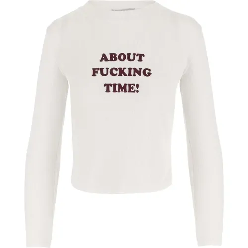 Slogan Print Crew Neck Long Sleeve T-shirt - Stella Mccartney - Modalova