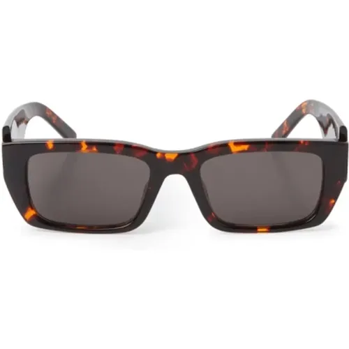 Asymmetrical Rectangular Sunglasses with Logo , unisex, Sizes: 53 MM - Palm Angels - Modalova