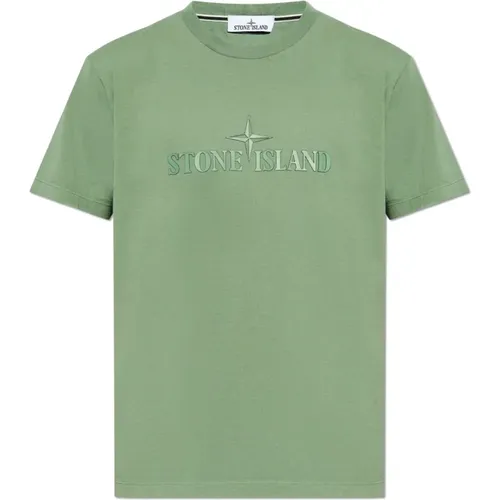 T-Shirt mit Logo , Herren, Größe: M - Stone Island - Modalova