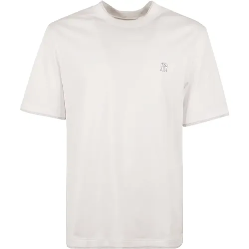 Cotton Logo T-Shirt , male, Sizes: XL, 2XL - BRUNELLO CUCINELLI - Modalova