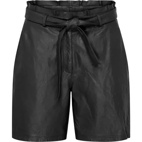 Zeitlose Leder-High-Waisted Shorts , Damen, Größe: XS - BTFCPH - Modalova