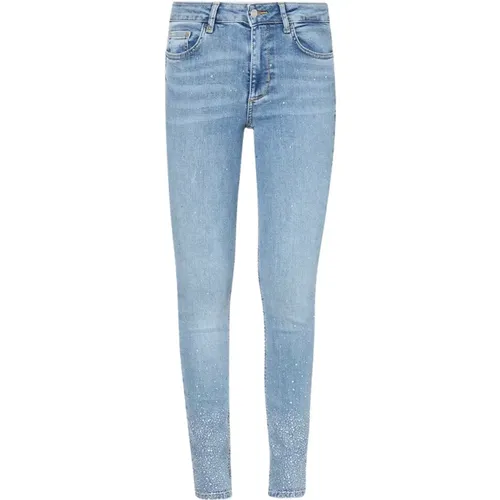 Skinny Jeans mit Edelsteinen , Damen, Größe: W28 - Liu Jo - Modalova