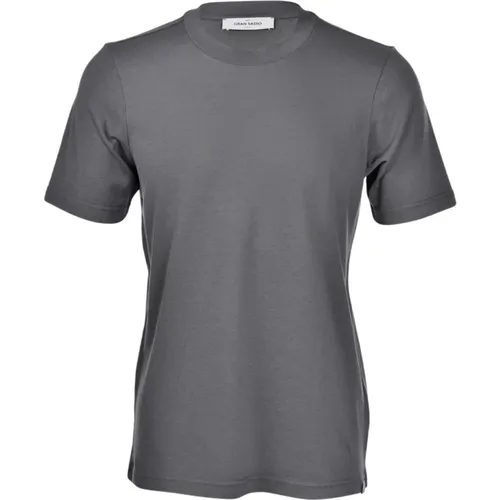 Casual T-Shirt und Polo Grau , Herren, Größe: 4XL - Gran Sasso - Modalova