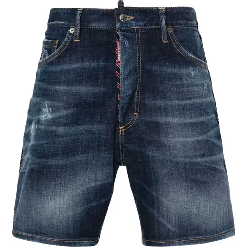 Dark Stretch Denim Bermuda Shorts , male, Sizes: S, XS - Dsquared2 - Modalova