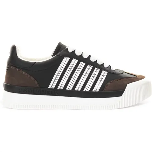 Leather Sneakers New Jersey , male, Sizes: 7 UK, 11 UK - Dsquared2 - Modalova