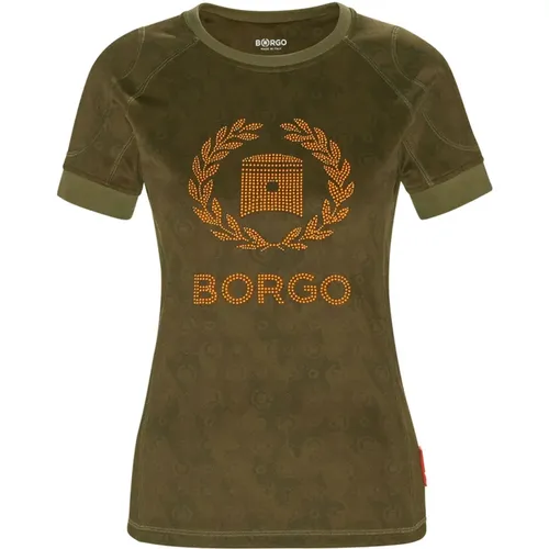 Andalusia Miura Camo T-Shirt , Damen, Größe: L - Borgo - Modalova