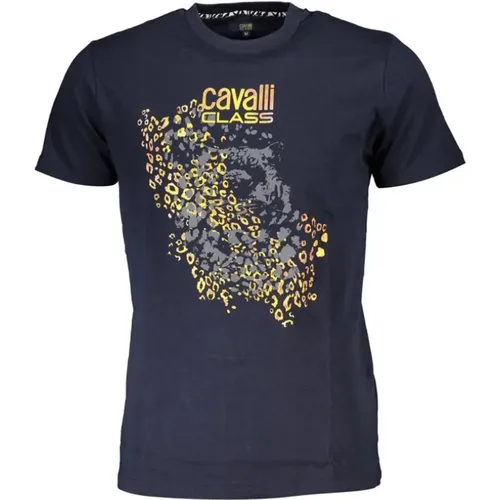 Print Logo Round Neck T-Shirt , male, Sizes: L, XL, 2XL - Cavalli Class - Modalova