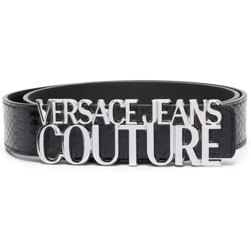 Schwarze Damengürtel , Damen, Größe: 85 CM - Versace Jeans Couture - Modalova