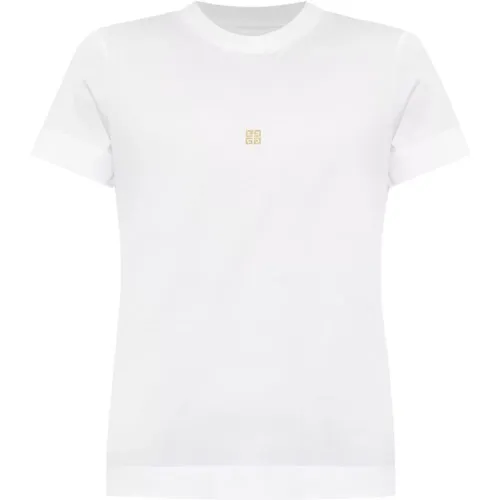 Weiße Baumwoll-T-Shirt mit 4G Logo , Damen, Größe: L - Givenchy - Modalova