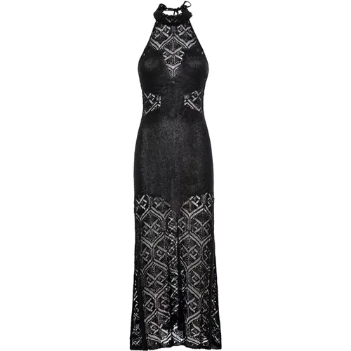 Schwarzes Spitzen langes Kleid,Schwarzes Kleid Vskd05025 V1 Stil - Akep - Modalova