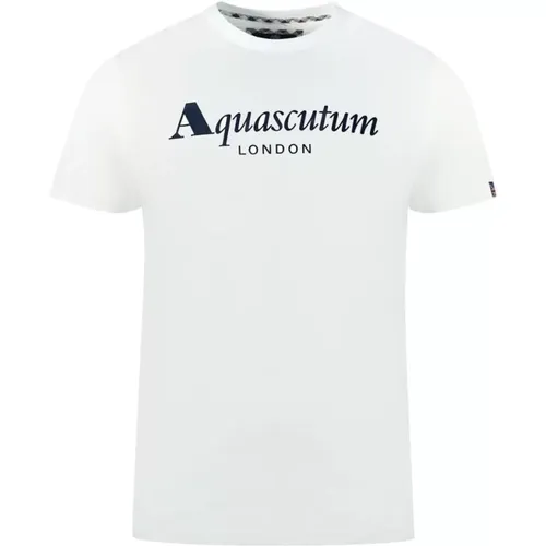 Cotton T-shirt with Union Jack flag , male, Sizes: M, S, L, XL - Aquascutum - Modalova