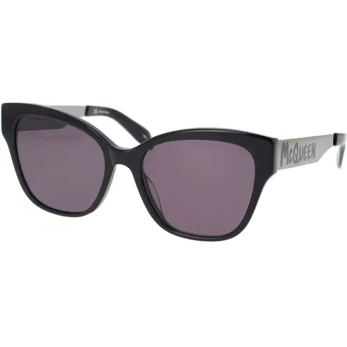McQueen Graffiti Cat Eye Sunglasses , unisex, Sizes: 56 MM - alexander mcqueen - Modalova
