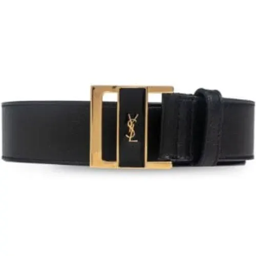 Golden Buckle Plate Belt , female, Sizes: 90 CM - Saint Laurent - Modalova