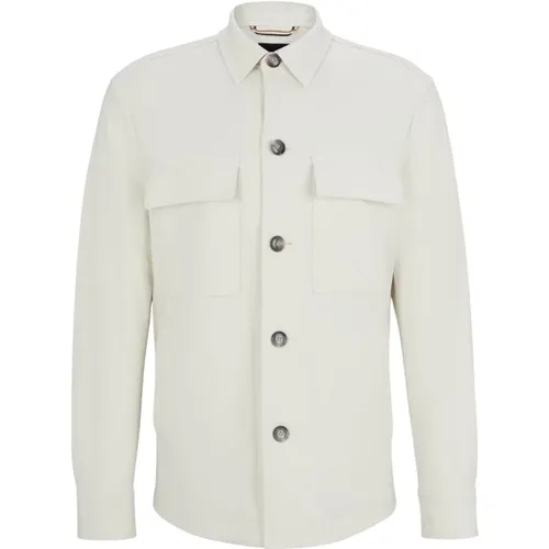 Stretch Jersey Overshirt in Weiß - Hugo Boss - Modalova