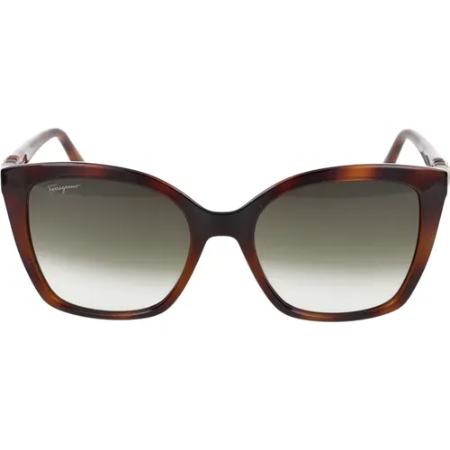 Stylische Sonnenbrille SF1026S,Sunglasses SF1026S,Pearl Caramel/Light Shaded Sunglasses - Salvatore Ferragamo - Modalova