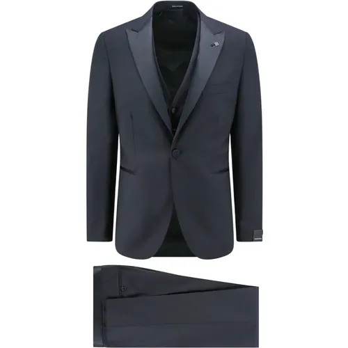Blauer Anzug mit Satinrevers - Tagliatore - Modalova