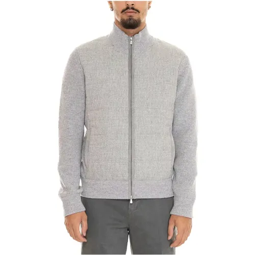 Wool Bimaterial Zip Jacket Plain Lining , male, Sizes: 3XL, L - Gran Sasso - Modalova