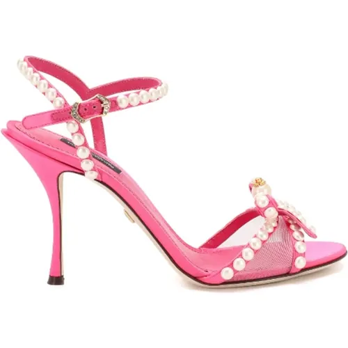 Pearl-Embellished Sandals , female, Sizes: 3 1/2 UK - Dolce & Gabbana - Modalova