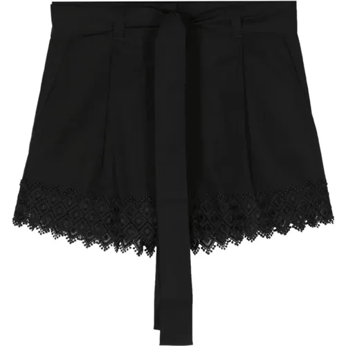 Shorts mit Gürtel in Schwarz , Damen, Größe: 2XS - Twinset - Modalova