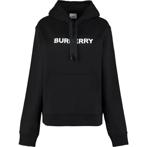 Gerippte Kanten Bedruckter Hoodie , Damen, Größe: M - Burberry - Modalova