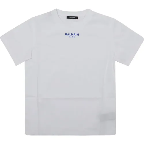 Weiß Blau T-Shirt/Top , unisex, Größe: 140 CM - Balmain - Modalova