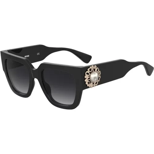 Sunglasses,Schwarzer Rahmen Dunkelgraue Gläser Sonnenbrille - Moschino - Modalova