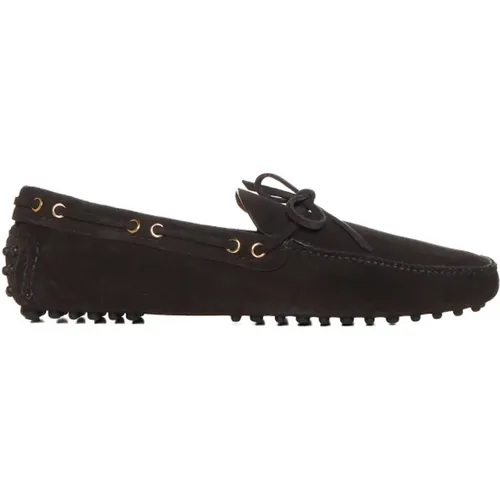 Ebony Suede Boat Loafers , male, Sizes: 8 UK, 7 1/2 UK, 11 UK, 6 UK, 7 UK - Car Shoe - Modalova