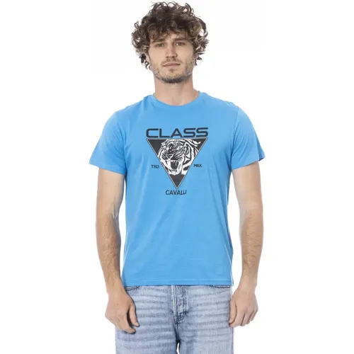 Logo Print Short Sleeve T-shirt , male, Sizes: L, XL - Cavalli Class - Modalova