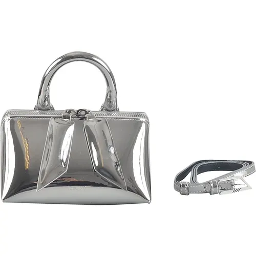 Silver Mini Tote Bag with Adjustable Strap , female, Sizes: ONE SIZE - The Attico - Modalova