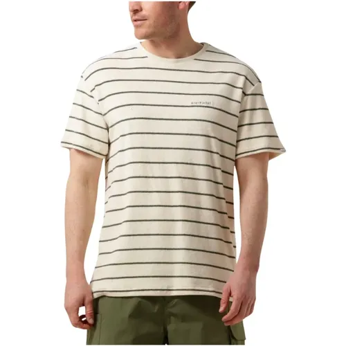 Herren Polo & T-Shirts Frotte Stripe Tee , Herren, Größe: L - Anerkjendt - Modalova