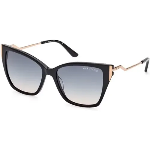 Gradient Blue Sunglasses Shiny Frame , unisex, Sizes: 55 MM - Marciano - Modalova