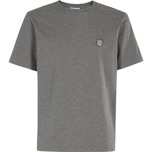 Fuchskopf Patch T-Shirt , Herren, Größe: M - Maison Kitsuné - Modalova